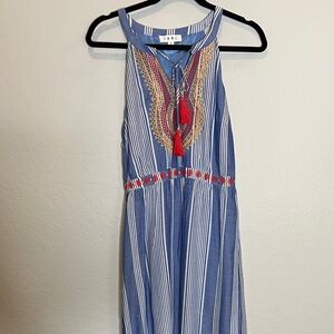 THML Light Blue Striped Dress Medium